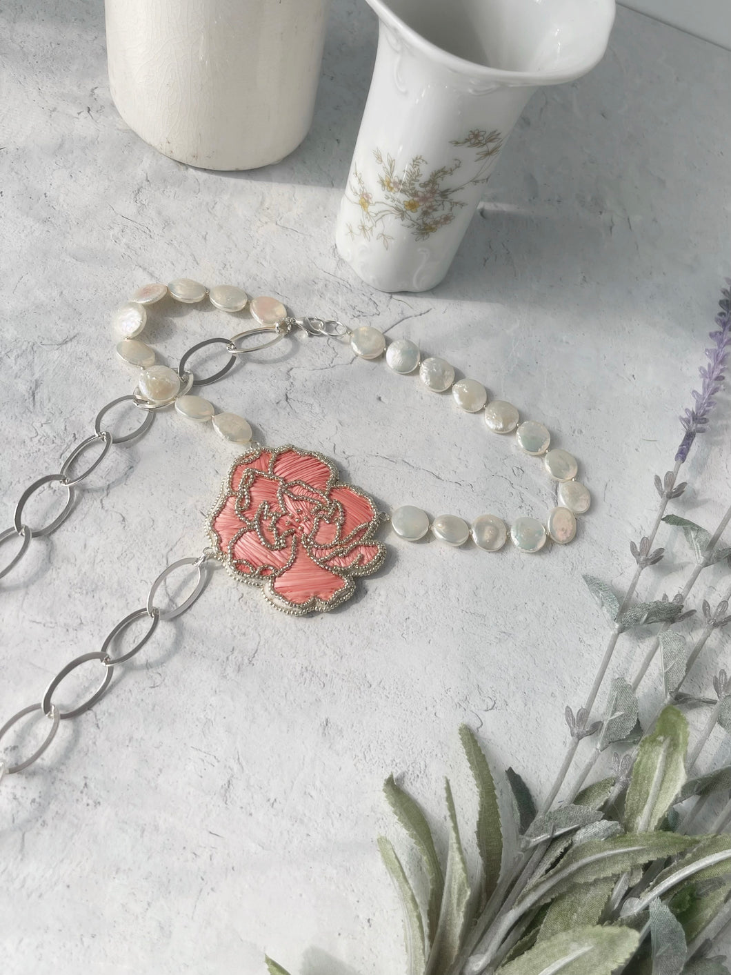 Coral Flower Necklace