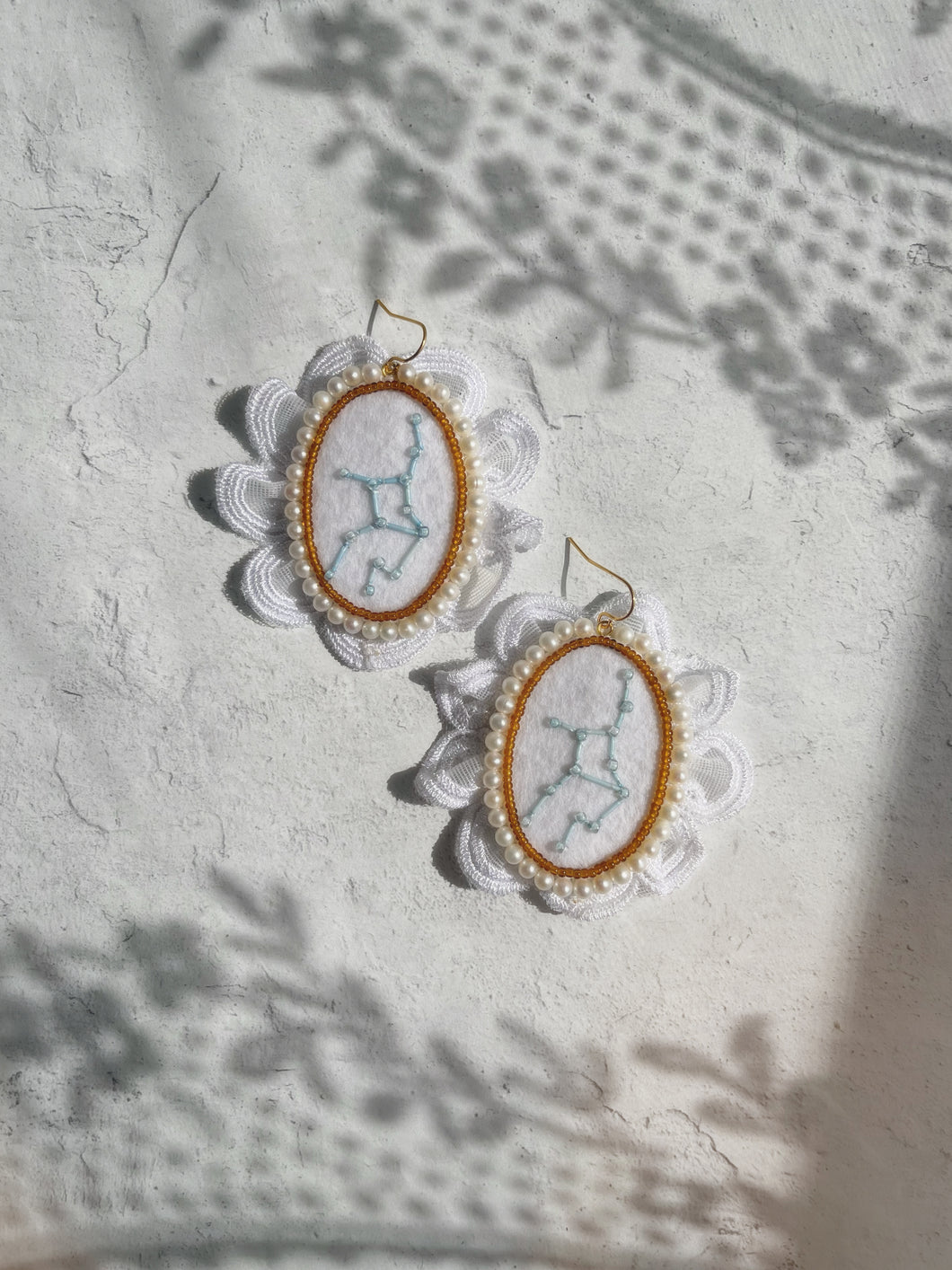Blue constellation virgo earrings
