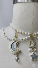 Load and play video in Gallery viewer, The Moon and The Stars Quilled Earring and Necklace Set
