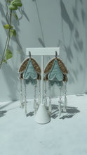 Load and play video in Gallery viewer, Dentalium and Floral Double Quilled Earrings

